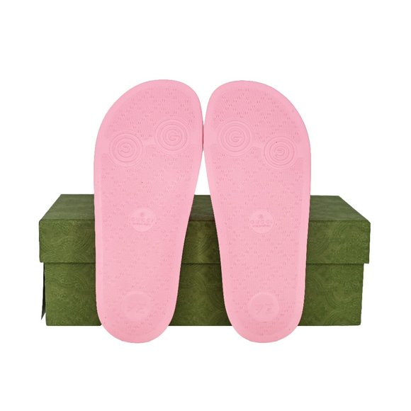 Gucci GG Monogram Perforated Rubber Slide Sandals - Picture 9 of 12
